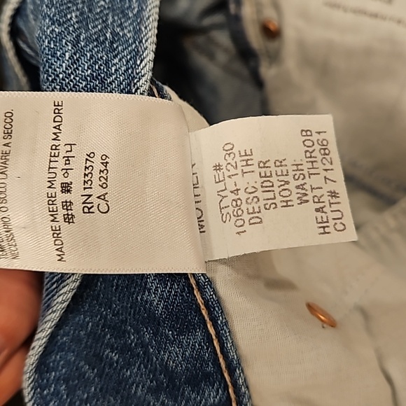 💕MOTHER SUPERIOR💕 Slider Hover Jeans ~ Heart Throb Button Fly 26 NWOT - Picture 16 of 16